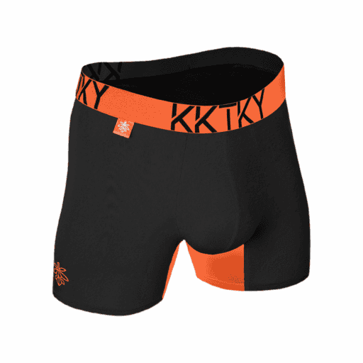Alternative view of Pánske boxerky KKTKY Trunks Horiaci ker Neónová oranžová