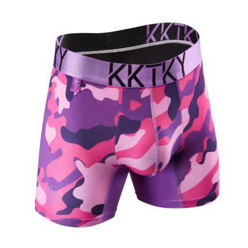 Alternative view of Pánske boxerky KKTKY Trunks Judášov bozk Maskáčové fialovoružové